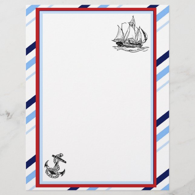 Nautisches Schiff und Ankerbriefe (Vorderseite)