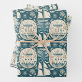 Nautisches Schiffsgedankmuster Nr. 14 Geschenkpapier Set (Beispiel)