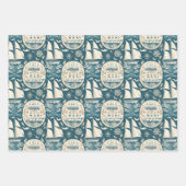 Nautisches Schiffsgedankmuster Nr. 14 Geschenkpapier Set (Vorderseite)