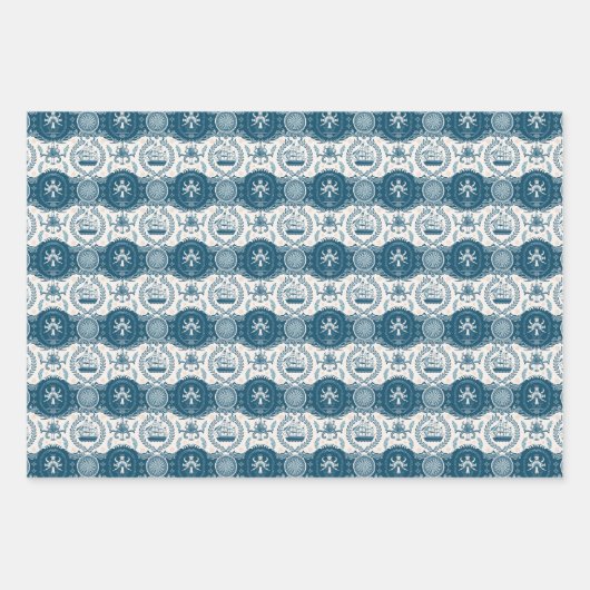 Nautisches Schiffsgedankmuster Nr. 17 Geschenkpapier Set (Vorderseite 3)