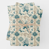 Nautisches Schiffsgedankmuster Nr. 18 Geschenkpapier Set (Beispiel)