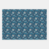Nautisches Schiffsgedankmuster Nr. 1 Geschenkpapier Set (Vorderseite 3)