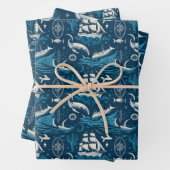 Nautisches Schiffsgedankmuster Nr. 1 Geschenkpapier Set (Beispiel)