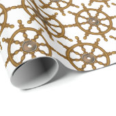 nautisches Schiffshelmrad Geschenkpapier (Rolleneckpunkt)