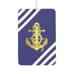 Nautisches Schiffsrad/Ankermarinebahrt/Gold Autolufterfrischer