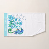 Nautisches Seepferd Custom Aquamarin Aqua Blue Mar Badhandtuch Set (Handtuch)