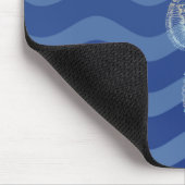 Nautisches Seepferd mit blauen Streifen Mousepad (Ecke)