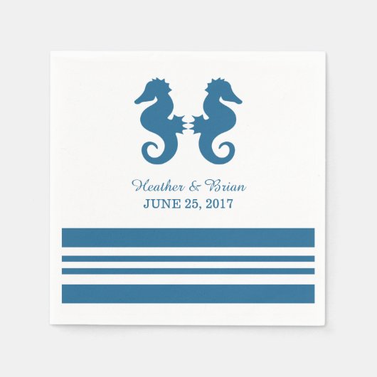 Nautisches Seepferd Papier Napkins Serviette (Vorderseite)