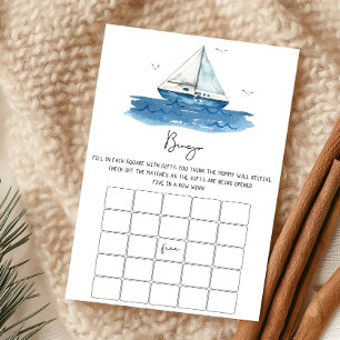 Nautisches Segelboot-Baby-Shower-Bingo-Spiel