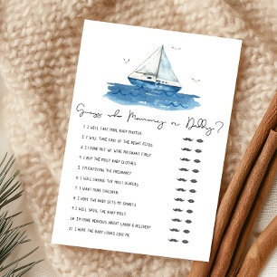 Nautisches Segelboot-Baby-Shower-Bingo-Spiel