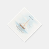 Nautisches Segelboot Geburtstagsfeier Serviette (Ecke)