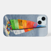 Nautisches Segelboot Ozean Foto Kunst Handyhülle iPhone 15 Hülle (Rückseite (Horizontal))