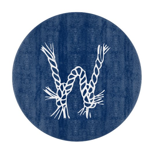 Nautisches Segelseil blau weiß, benutzerdefinierte Schneidebrett (Vorderseite)