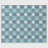 Nautisches Seidenwackelpapier Geschenkpapier (Flach)