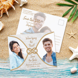 Nautisches Seil, das die Knot-Hochzeit bindet, ret Ankündigungspostkarte