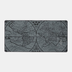 Nautisches Seil Monogramm Grau Schwarz Karte Schreibtischunterlage