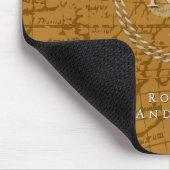 Nautisches Seil Monogramm Karte Braun Mousepad (Ecke)