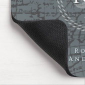 Nautisches Seil Monogramm Karte Grau Mousepad (Ecke)