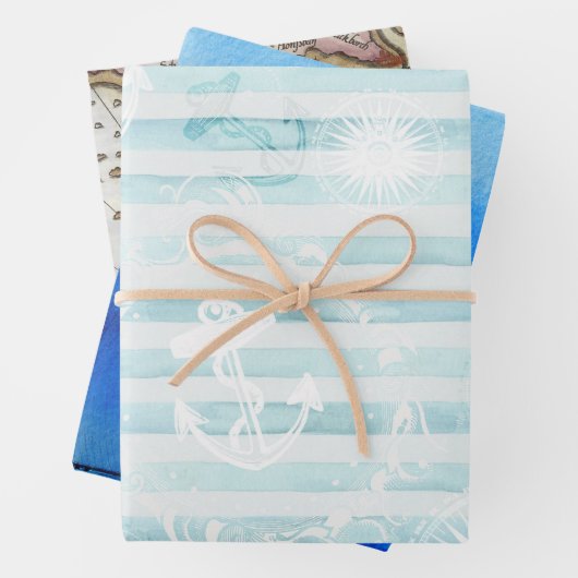 Nautisches Set von Werkzeugen Geschenkpapier Set (Beispiel)