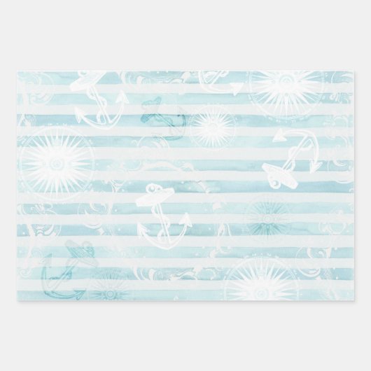 Nautisches Set von Werkzeugen Geschenkpapier Set (Vorderseite)