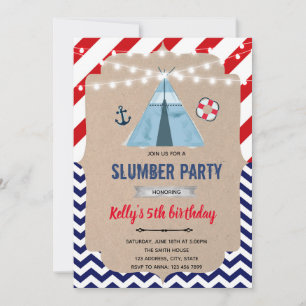 Nautisches Slumber-Party Einladung