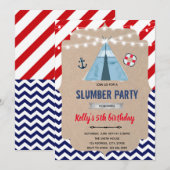 Nautisches Slumber-Party Einladung (Vorne/Hinten)