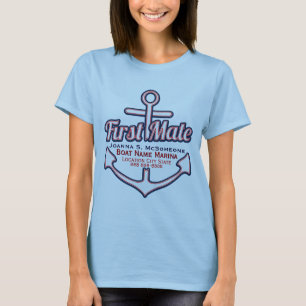Nautisches T-Shirt personalisiert First Mate Ancho