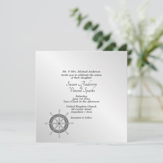 Nautisches Thema Einladung (Stehend Vorderseite)