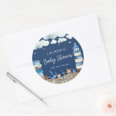 Nautisches Thema Navy Round Sticker (Umschlag)