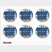 Nautisches Thema Navy Round Sticker (Blatt)