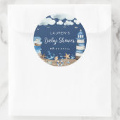 Nautisches Thema Navy Round Sticker (Tasche)