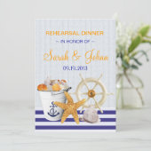Nautisches Thema| Probe Abendessen Einladung (Stehend Vorderseite)