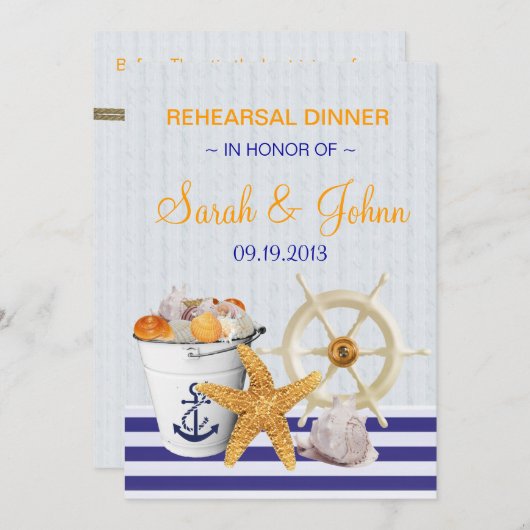 Nautisches Thema| Probe Abendessen Einladung (Vorne/Hinten)