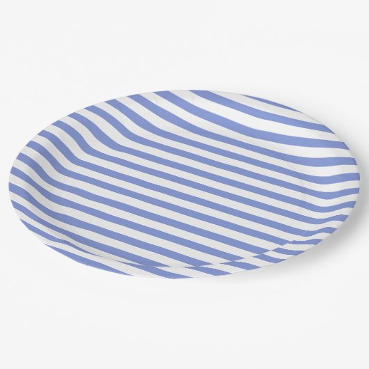 Nautisches Thema - Streifenpapierplatte Pappteller (Schrägansicht)