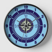 Nautisches Thema Wall Clock Uhr (Vorderseite)