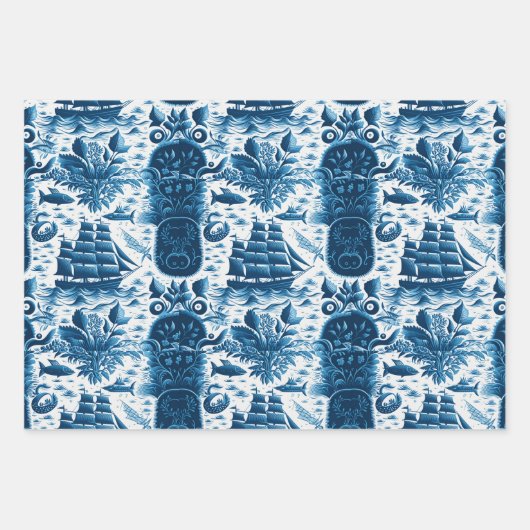 Nautisches Theme-Muster Nr. 5 Geschenkpapier Set (Vorderseite 2)