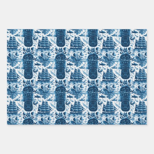 Nautisches Theme-Muster Nr. 5 Geschenkpapier Set (Vorderseite)