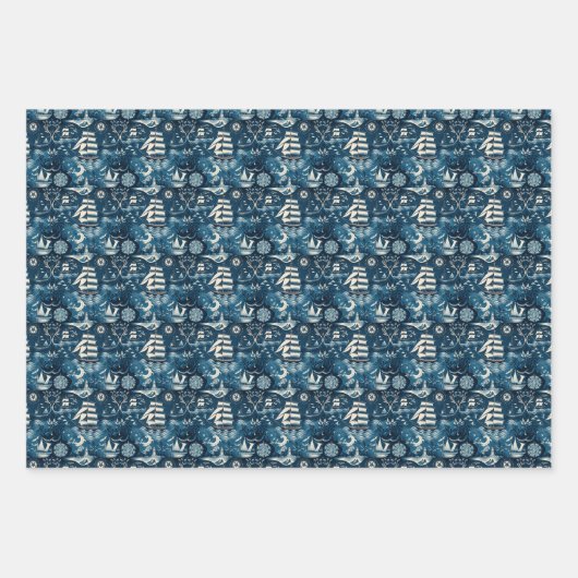 Nautisches Theme-Muster Nr. 6 Geschenkpapier Set (Vorderseite 3)