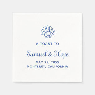 Nautisches Verlobungs-Hochzeitspaar Name Benutzerd Serviette