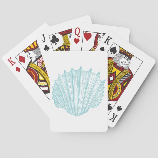 Nautisches Vintage-Meeresmuschel-Motiv Spielkarten (Rückseite)