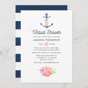 Nautisches virtuelles Brautparty Einladung