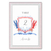 Nautisches Wappen mit Hummer Tischnummer (Vorderseite)