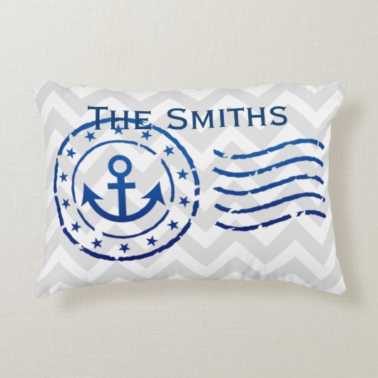 Nautisches Zickzack Siegel Dekokissen (Vorderseite)