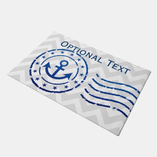 Nautisches Zickzack Siegel Fußmatte (Schrägansicht)