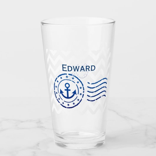 Nautisches Zickzack Siegel Glas (Vorderseite)