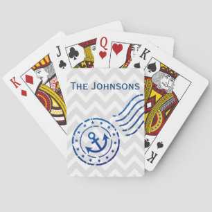 Nautisches Zickzack Siegel Spielkarten