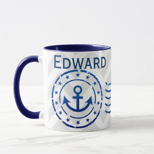 Nautisches Zickzack Siegel Tasse (Links)