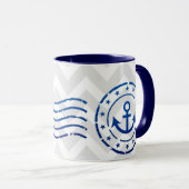 Nautisches Zickzack Siegel Tasse (VorderseiteRechts)