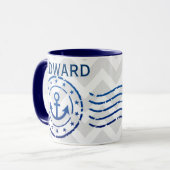 Nautisches Zickzack Siegel Tasse (Vorderseite Links)