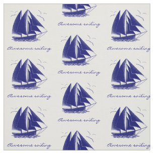 Nautischpersonalisiertes des Vintagen blauen Stoff